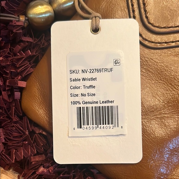 HOBO Brown Leather Wristlet with Gold Accents - Picture 2 of 7